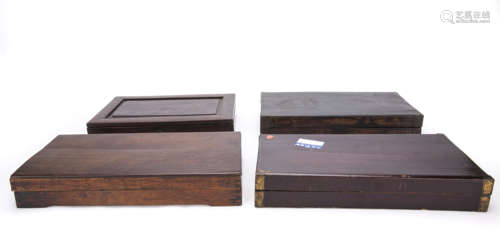 A Set of Four Chinese Hardwood Boxes