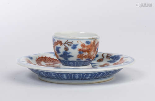 A Chinese Porcelain Cup with Plate