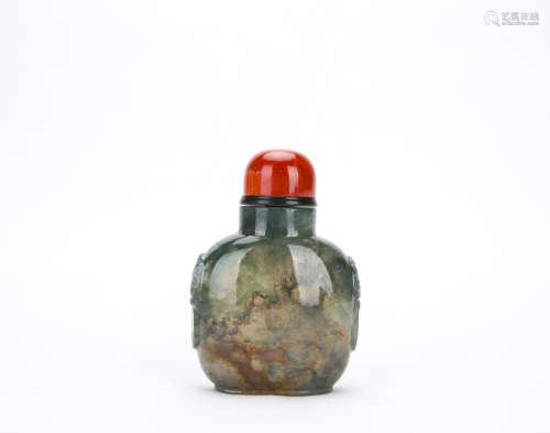 A Chinese Carved Agate Snuff Bottle