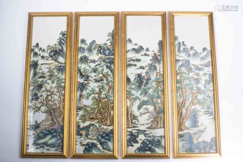 A Chinese Porcelain Plaque with Frame