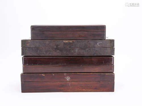 A Set of Four Chinese Hardwood Boxes