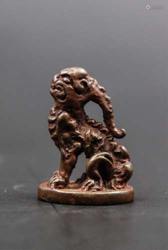 Chinese Yuan Dynasty Bronze Seal, Beast