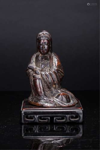 Chinese Bamboo Carved Figure Of Guanyin