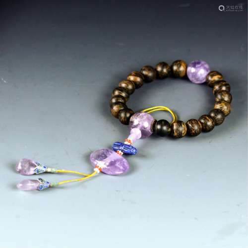 Chinese Chenxiang Wood Prayer Beads Bracelet