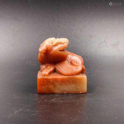 Chinese Qing Dynasty Soapstone Beast Seal