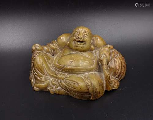 Chinese Qing Dynasty Soapstone Figure Hotei