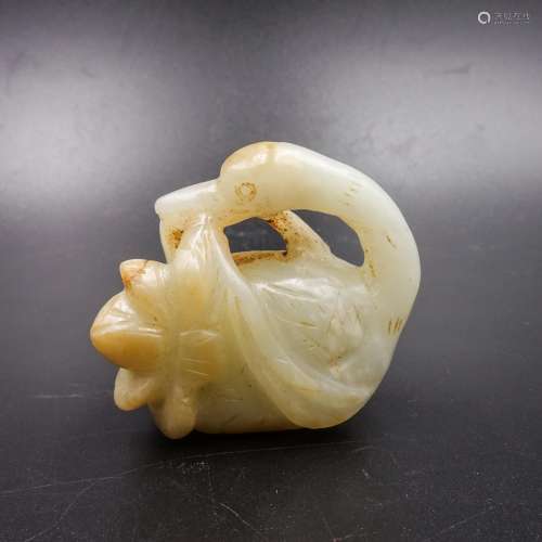 Chinese Yuan Dynasty Jade Carved Goose