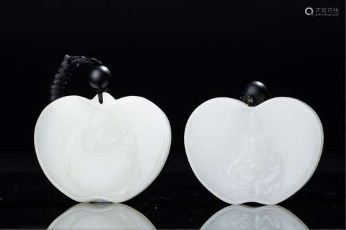 Two Chinese White Jade Plaque