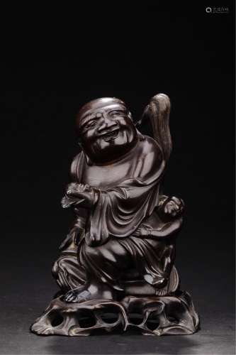 Chinese Rosewood Figure Of Liuhai