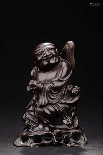 Chinese Rosewood Figure Of Liuhai