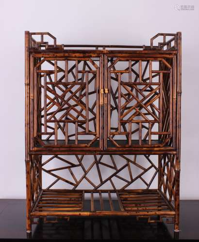 Chinese Qing Dynasty Bamboo Tea Cabinet