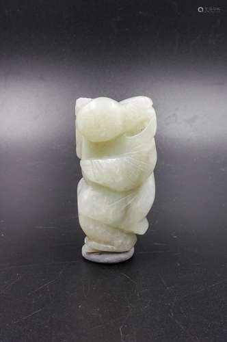 Chinese Celadon Jade Boy Pendant