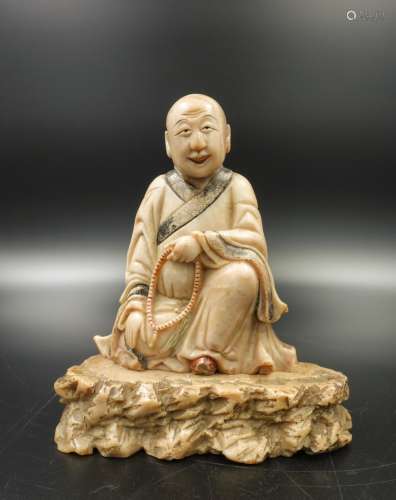 Chinese Soap Stone Figure Of Lohan