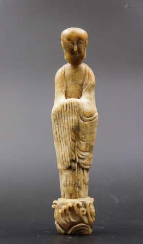 Chinese Qing Dynasty Soapstone Figure Of Damo