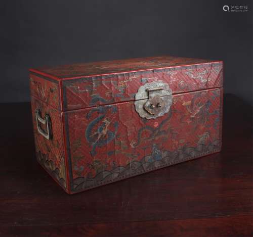 Chinese Qing Dynasty Lacquer Wood Box