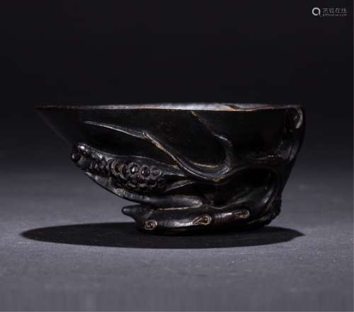 Chinese Zitan Wood Carved Cup