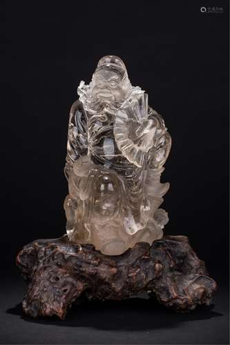 Chinese Rock Crystal Carved Immortal