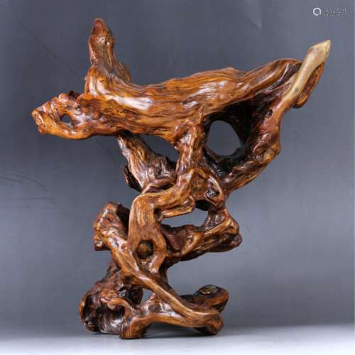 Chinese Qing Dynasty Natural Hardwood Root Carving