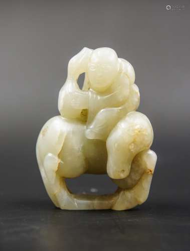 Chinese Song Dynasty Jade Boy On Horse