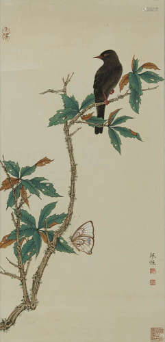 陈佩秋    蝶鸟    生于一九二三年