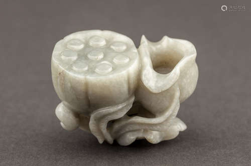 Chinese Antique 19TH Jade Lotus