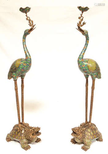 19th Kuangxu Period Cloisonne Candlestick