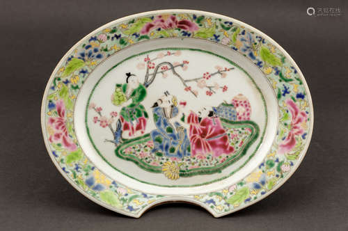 18th Chinese Antique Rose Famille Porcelain Dish