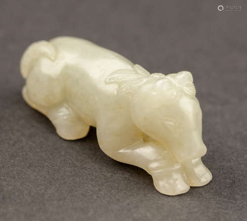 Chinese Antique 19Th Jade Horse