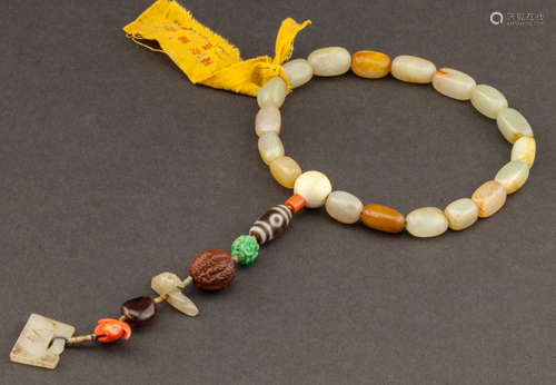 19th Chinese Antique Jade Prayer Beads