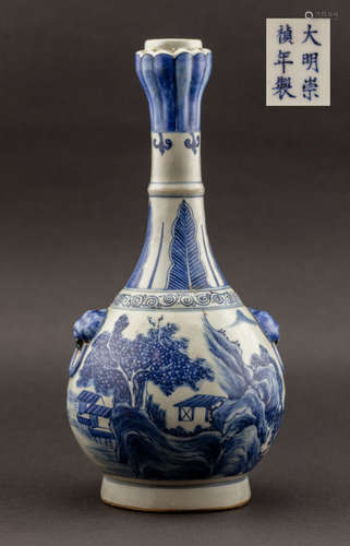 Chinese Antique Blue and White Porcelain Vase