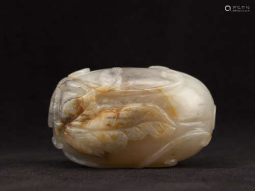Chinese Antique Carved Jade Snuff Bottle