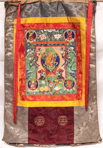 19th Chinese Antique Tibet Tangka