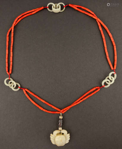 Chinese Antique Coral Necklace