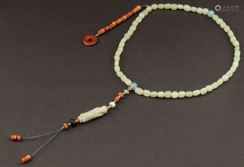 19th Chinese Antique Jade Prayer Beads