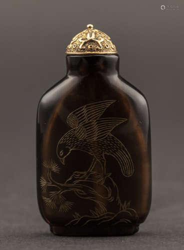 Chinese Antique Tea Crystal Snuff Bottle