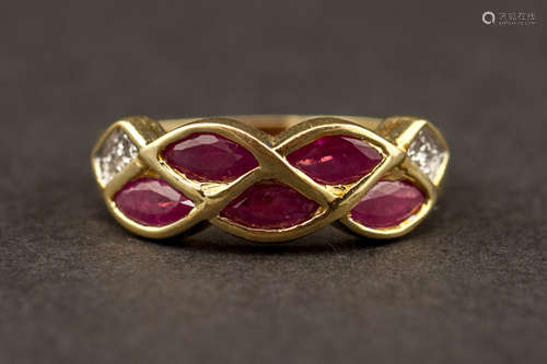 14K Yellow Gold Ruby&Diamond Ring