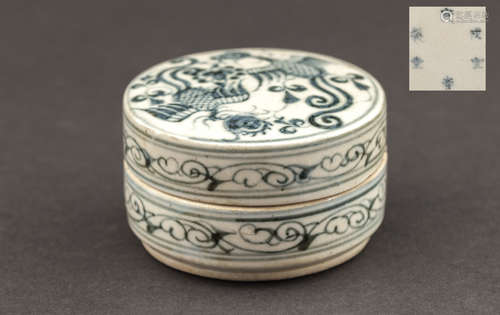 Chinese Antique Blue& White Porcelain Box