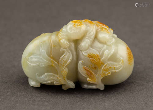 Chinese Antique 19th Carved Jade Figures