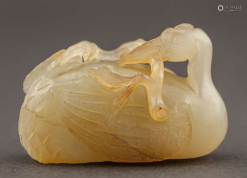 Chinese Antique 19TH Jade Goose