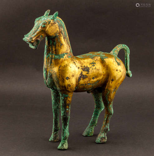 A Gilt-bronze Figure of Horse Han Dynasty