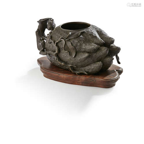BRONZE CENSER IN THE SHAPE OF A FINGERED CITRON QING DYNASTY