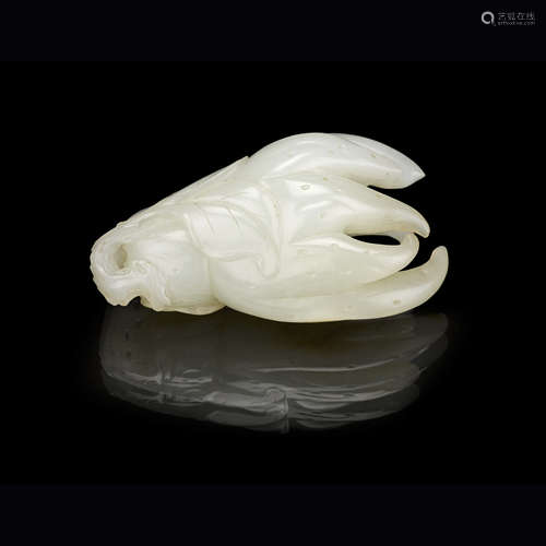 CELADON JADE BUDDHA'S HAND QIANLONG PERIOD