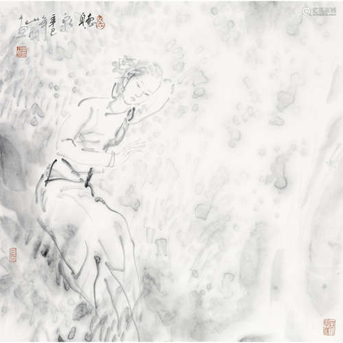 WU SHANMING (B. 1941) LISTENING TO THE SOUND OF SPRING, DATED 2001