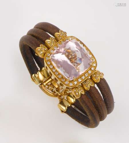 A morganite and diamond bracelet