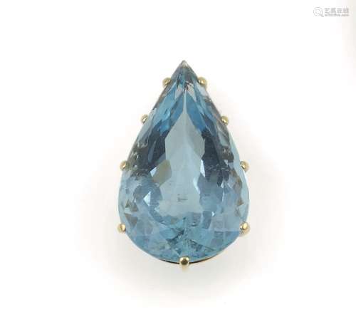 A pear-cut aquamarine pendant weighing approx. 35 carats