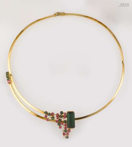 A tourmaline and gold necklace