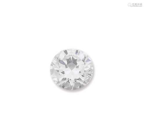 Unmounted round brilliant - cut diamond weighing 3,15 carats. GECI report