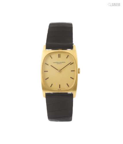 Vacheron & Constantin, Genève, case No. 471840, Ref. 7813, rectangular, 18K yellow gold wristwatch with an 18K yellow gold buckle. Made in the 1960's.