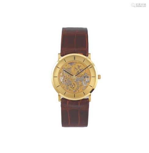 Vacheron&Constantin, Ref 33114, case No. 623207, very fine and thin, 18K yellow gold skeletonized wristwatch with an 18K yellow gold Vacheron buckle. Accompanied by a Vacheron Constantin box. Made circa 1980