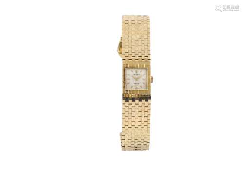 ROLEX, “Precision”, Ref. 8209, rare, 18K yellow gold lady’s wristwatch with an integral 18K yellow gold Rolex bracelet in the shape of a belt and buckle. Made circa 1950